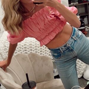 Zara off the shoulder crop top